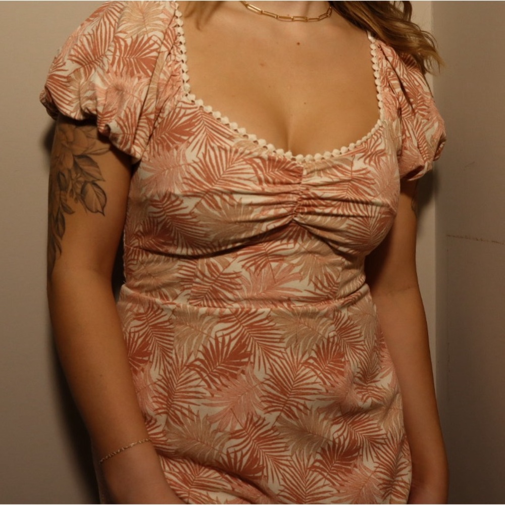 Floral pattern dress- right above knee length